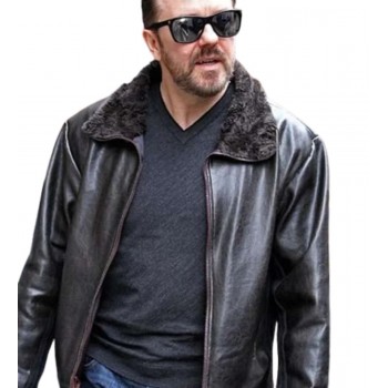 After Life (Tony) Ricky Gervais Black Leather Jacket
